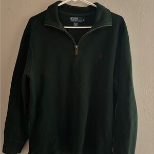 Ralph Lauren Men's Dark Green Zip-Up Sweater
